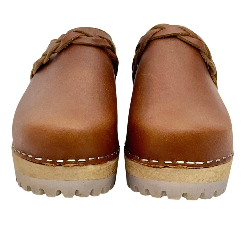 Mia Elsa Swedish Clog Mules Brown Leather 36 6 - Picture 3 of 8